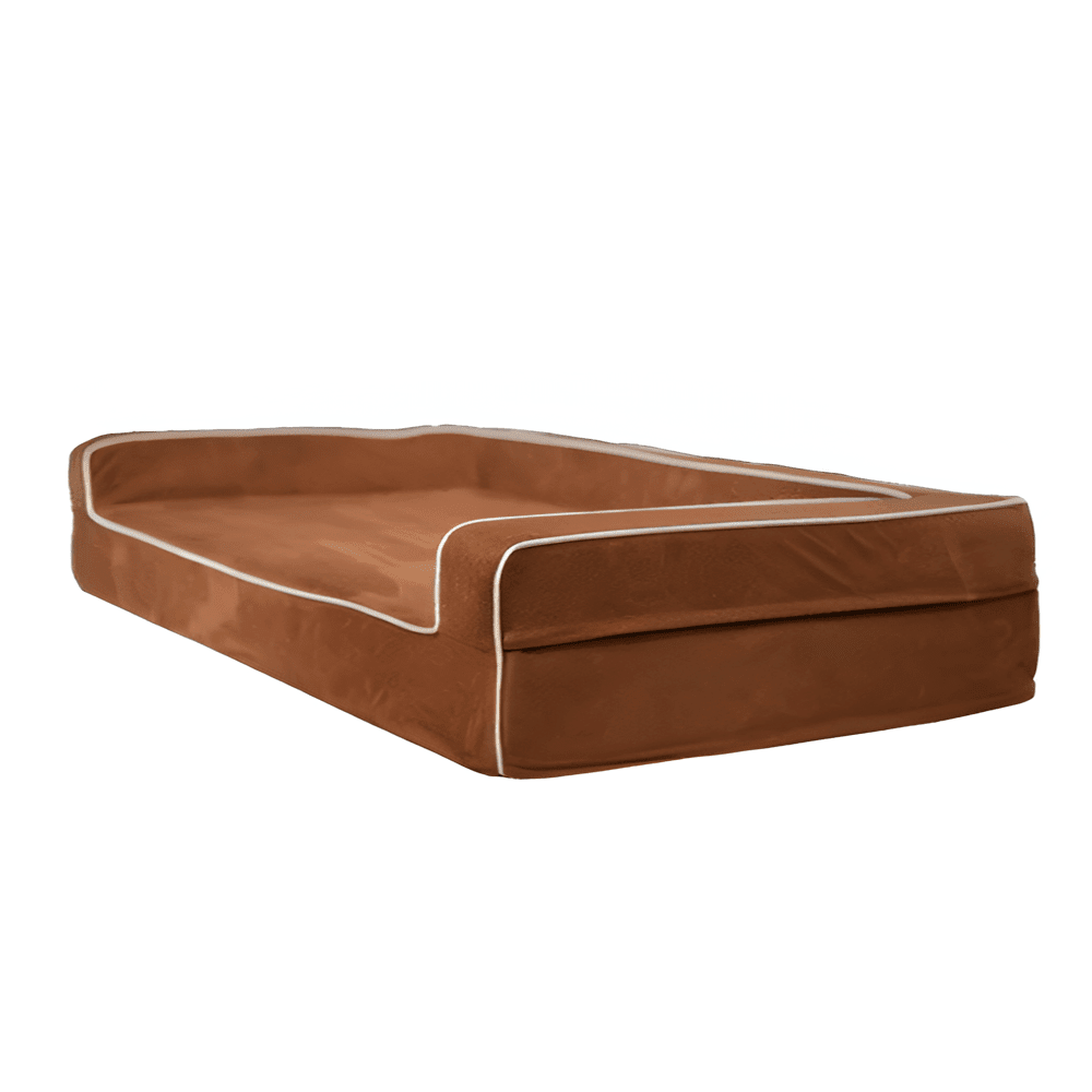 Orthopedic 3 Sided Dog Bed With Bolsters Bully Bed Bullybeds.com Medium $149.99 - 34"x22"x4" Chocolate