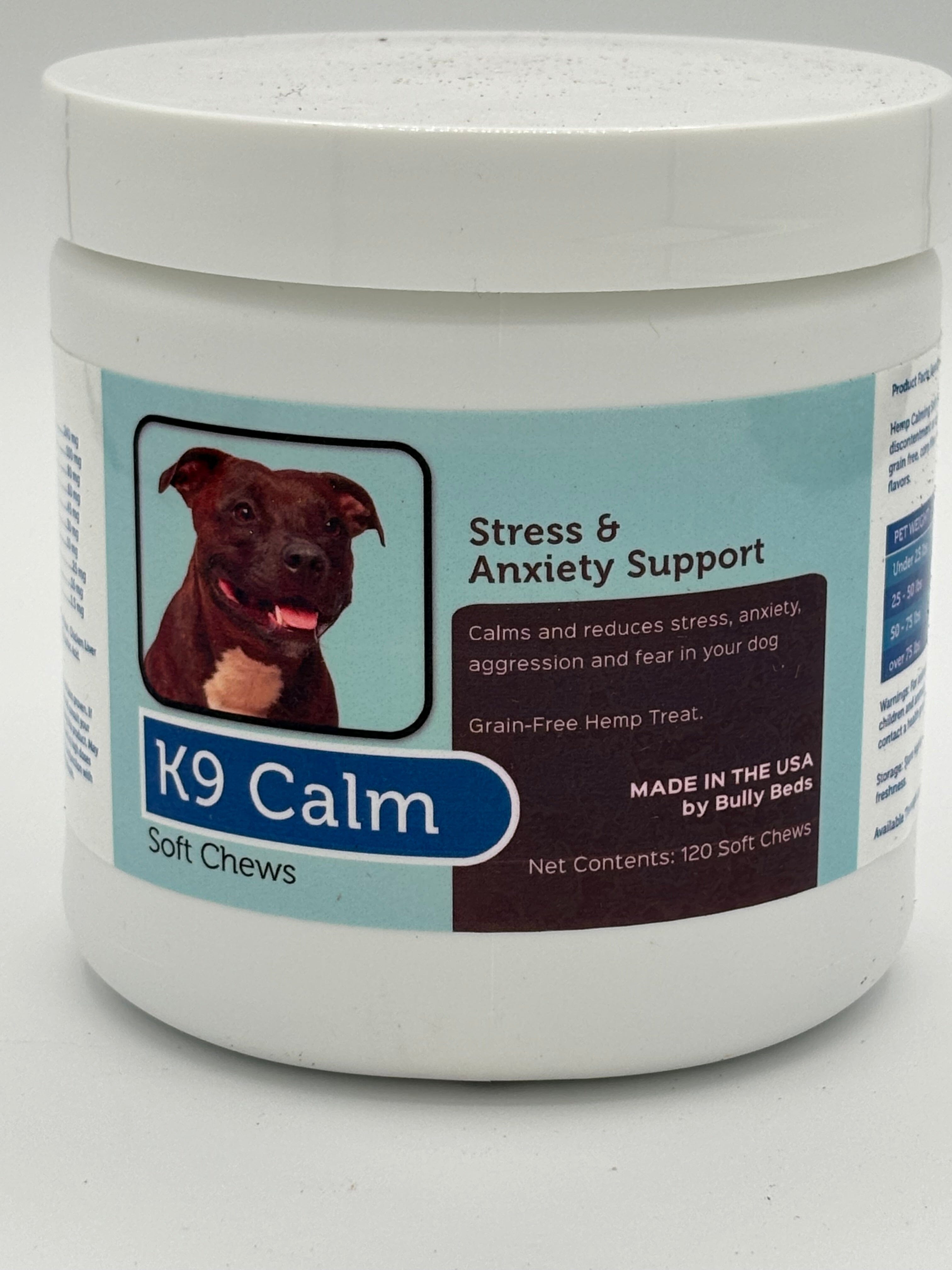 K9 Calm Anxiety Chews for Dogs Bullybeds.com