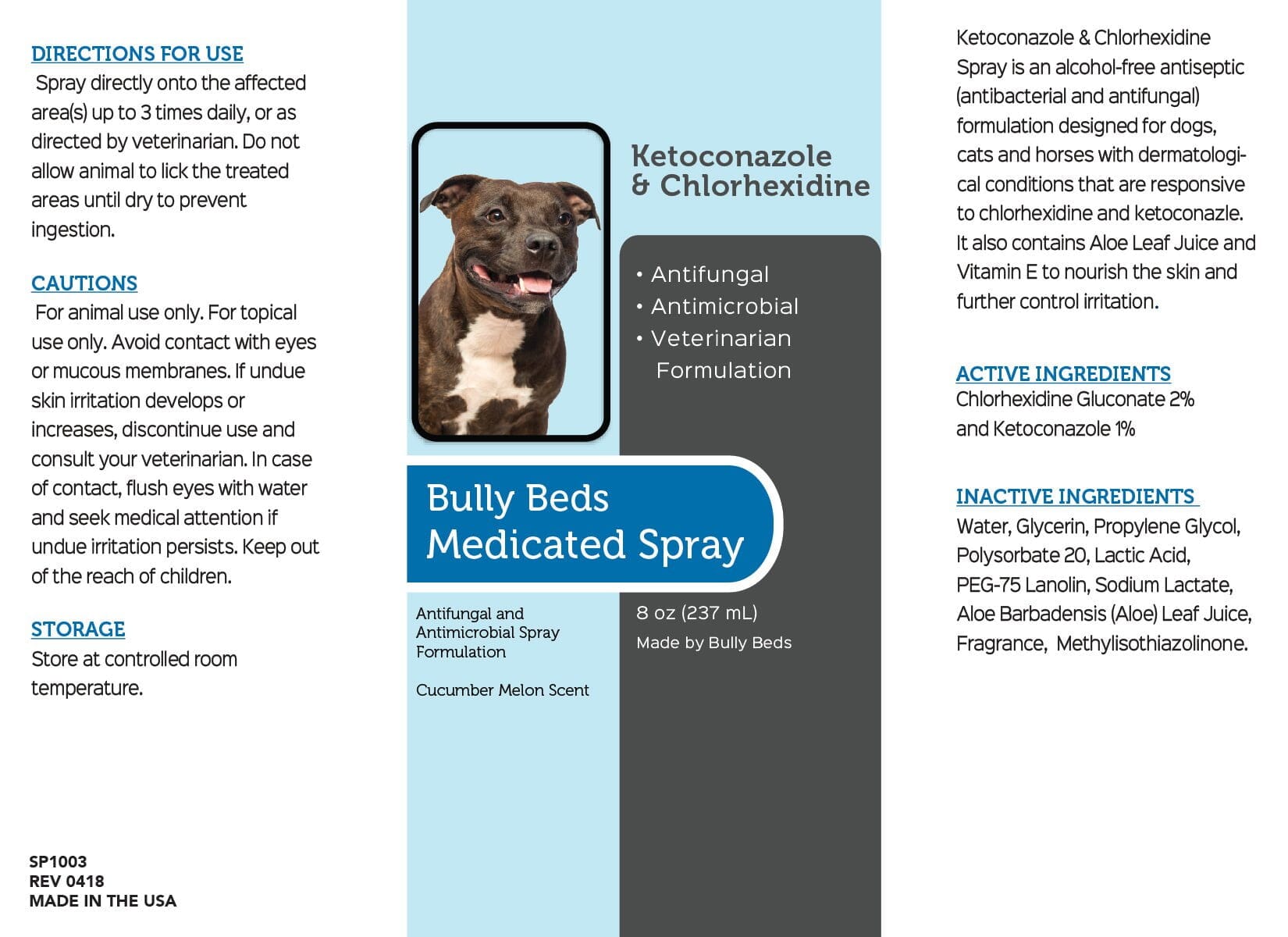 Medicated Antiseptic Keto C Spray Bullybeds.com