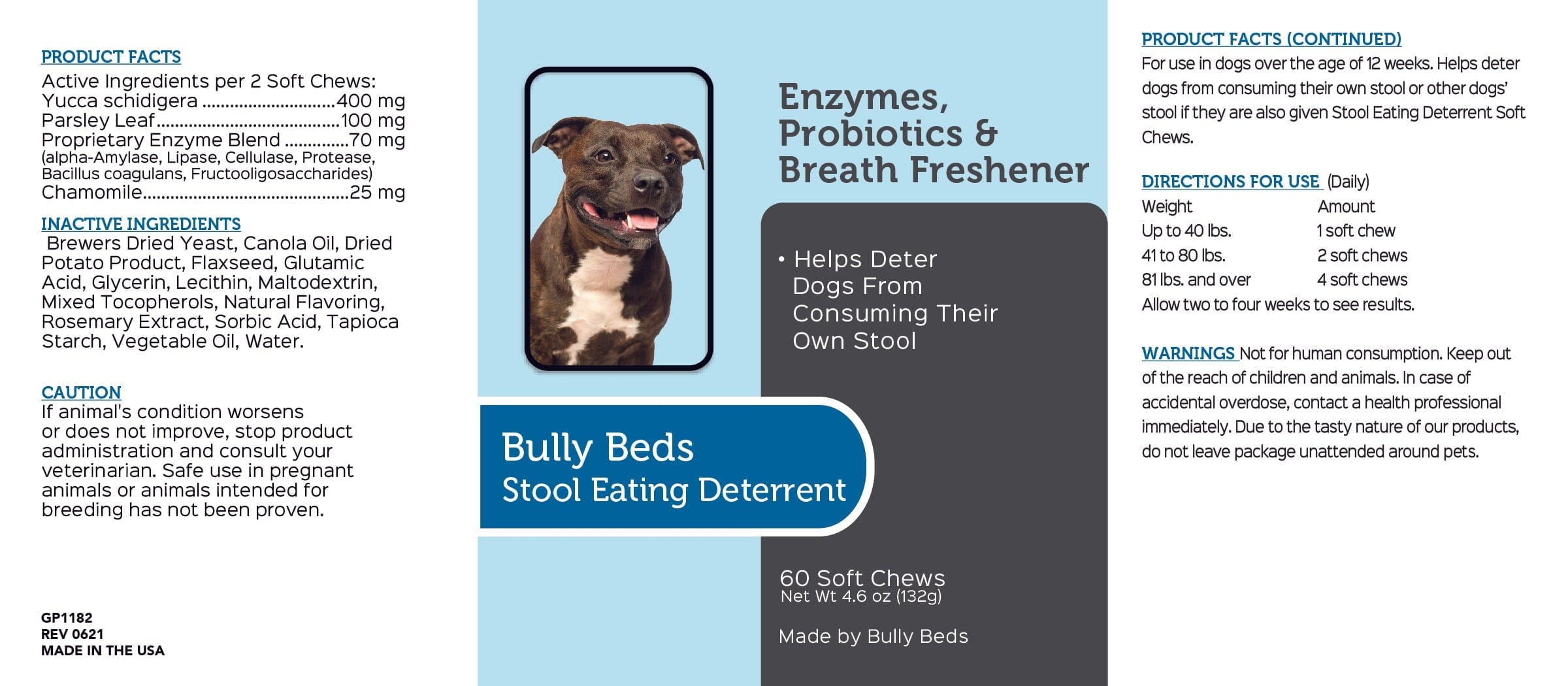 Stool Eating Deterrent with Breath Aid Soft Chews Bullybeds.com