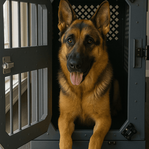 Collapsible Aluminum Heavy Duty Dog Crate Bullybeds.com 34" Gray 