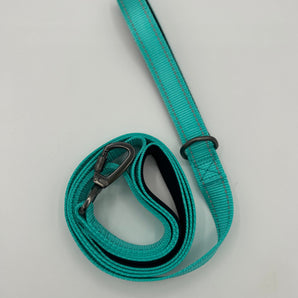 Flat nylon dog leash with double handle Leash Bullybeds.com 
