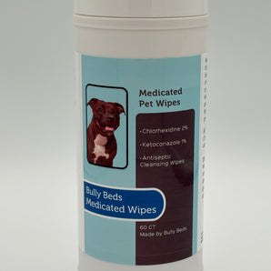 Antifungal and Antibacterial Medicated Wipes for Dogs & Cats (with Chlorhexidine & Ketoconazole) Medicated Wipes Bullybeds.com 