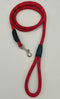 Rope leash with single handle. Available in red, black or blue. Leash Bullybeds.com Red 