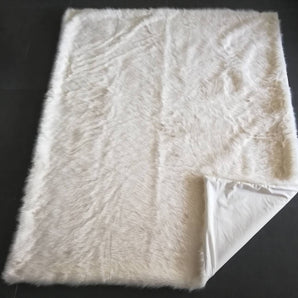 Waterproof Long Hair Faux Fur Throw Blanket Blankets Bullybeds.com Large 60"x52" White 