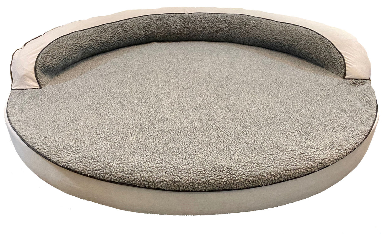 Sherpa Top Bolster Bed Large Round Dog Bed Bully Beds