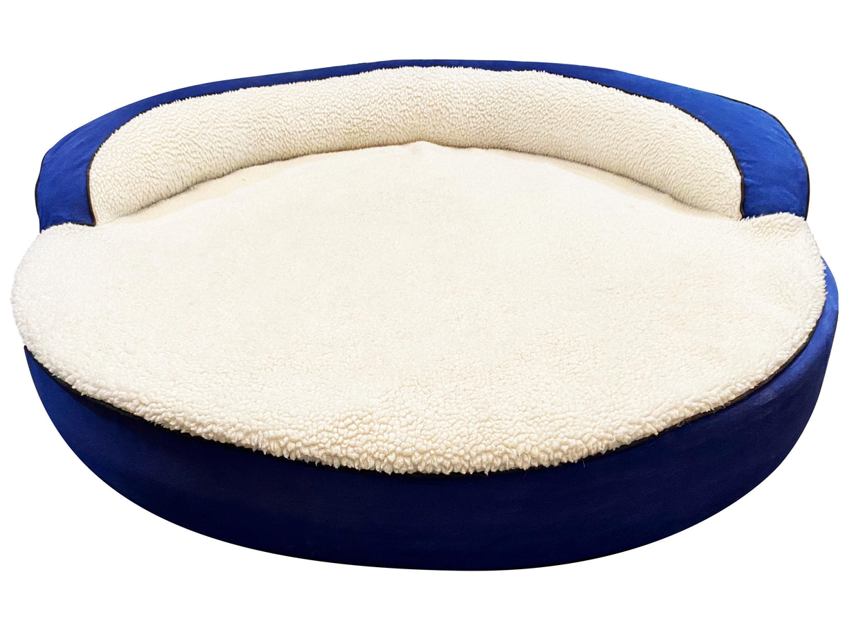 Sherpa Top Bolster Bed Large Round Dog Bed Bully Beds