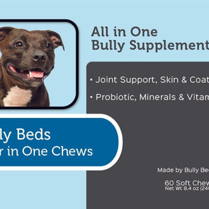 All in One Joint, Digestive, Skin and Coat Soft Chew Bullybeds.com 
