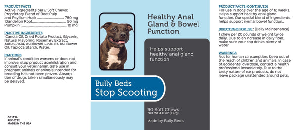 Anal Gland and Bowel Function Support Chews Bullybeds.com 